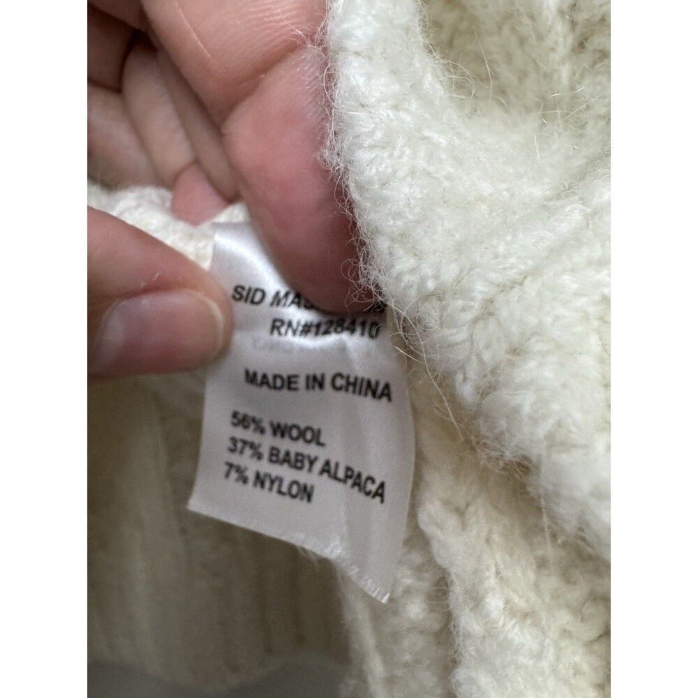 Ann Mashburn Womens Sweater Size Mredium Mock Neck Cream Wool Baby Alpaca - Picture 4 of 4